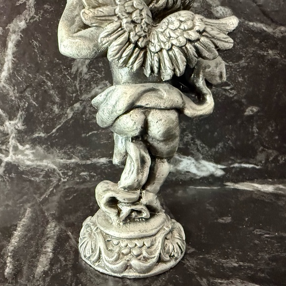 SUN Small Pewter Cherub Angel with Dove Figurine - Picture 8 of 13